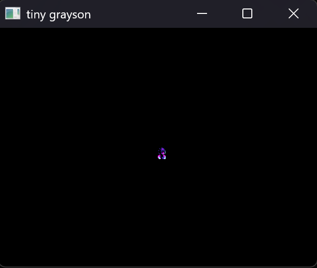 screen shot of a window with tiny grayson in it